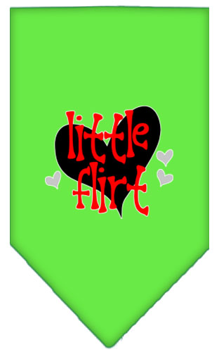 Little Flirt Screen Print Bandana Lime Green Large